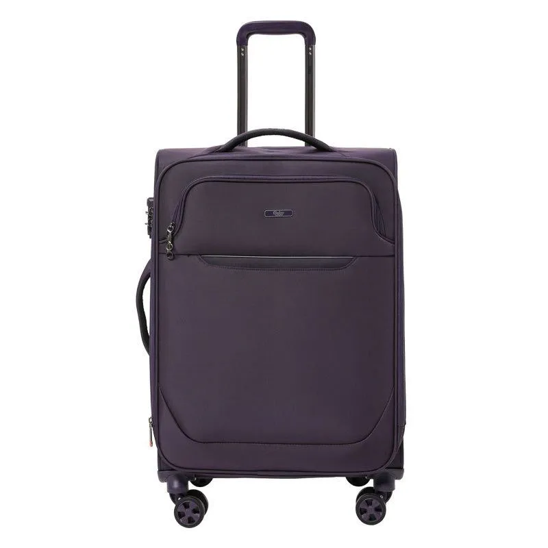 Purple  Goby London Carry-On Luggage Suitcase 3Pcs Sets On Wheels Oxford Luggage 3006