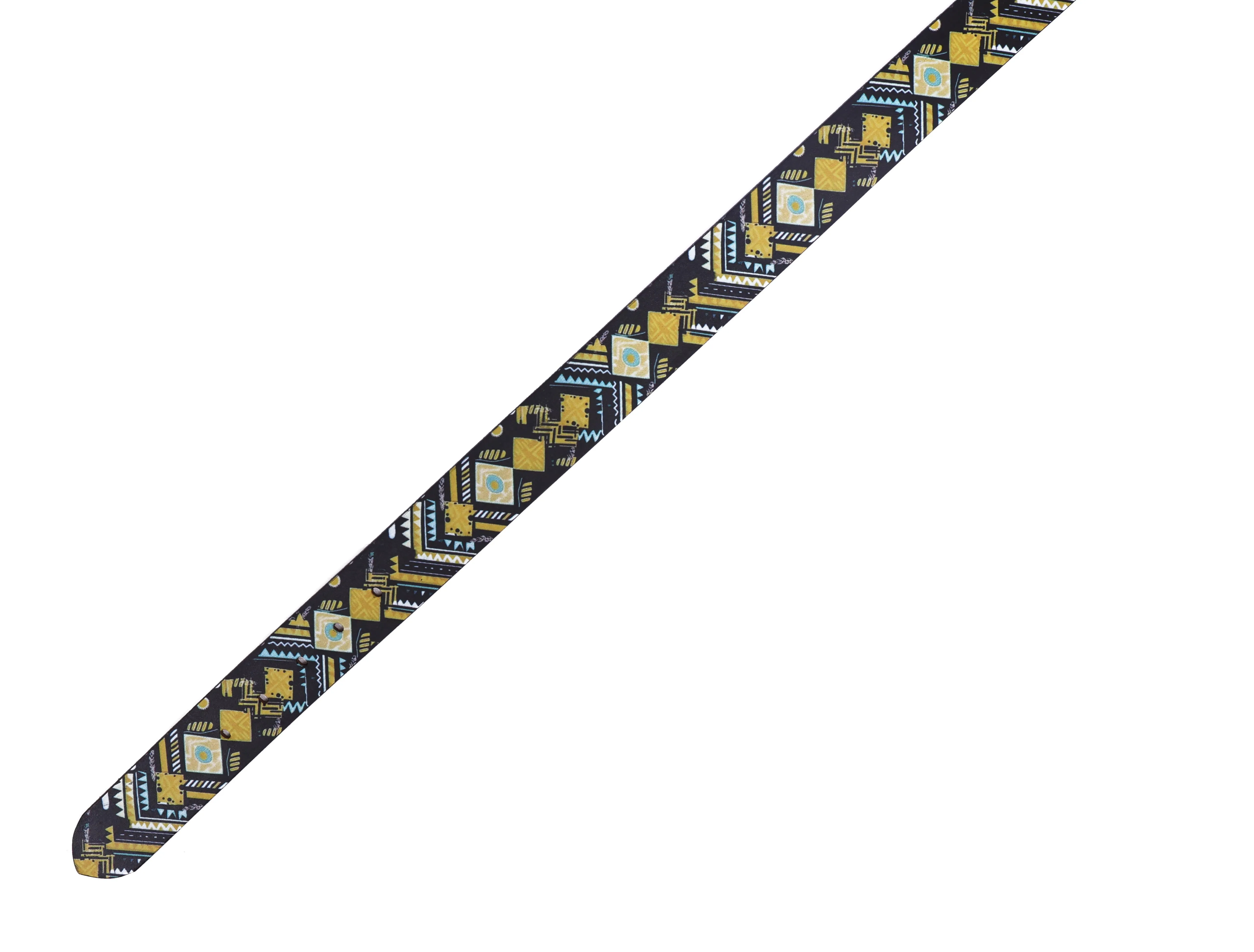 "Vibrant Chic: Stand Out with Leather Yellow Printing Belts" Art: LB-819