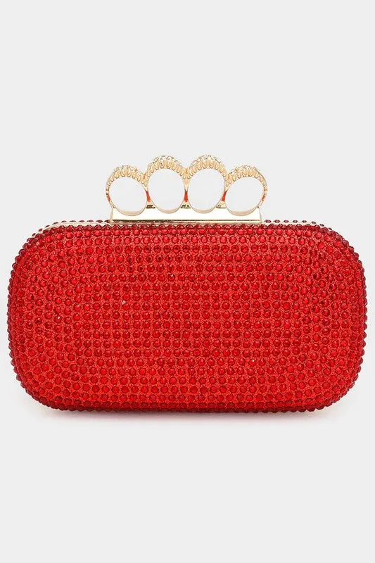 Red Bling Rectangle Evening Clutch