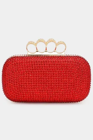 Red Bling Rectangle Evening Clutch