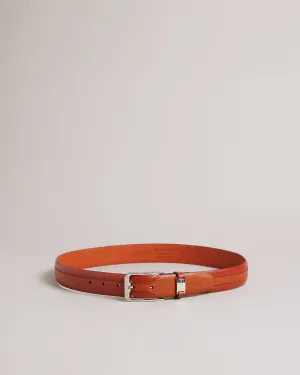 Siymon Mixed Texture Leather Belt Tan