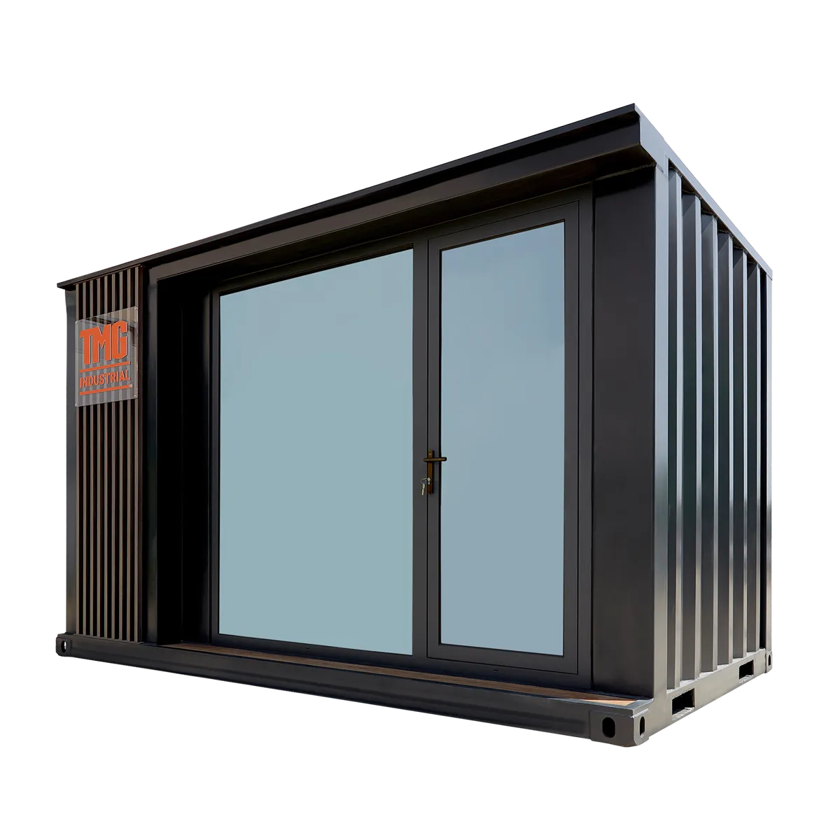 TMG Industrial 13’ Custom Built Steel Container Office, 90 Sq-Ft Working Area, Super Heavy-Duty Galvanized Frame, High-Density Foam Insulation, TMG-SCO13