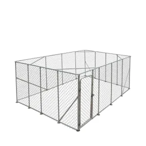 TMG Industrial 20’ x 20’ Outdoor Dog Kennel Playpen, Outdoor Dog Runner, Pet Exercise House, Lockable Gate, 6’ Chain-Link Fence, TMG-DCP2020