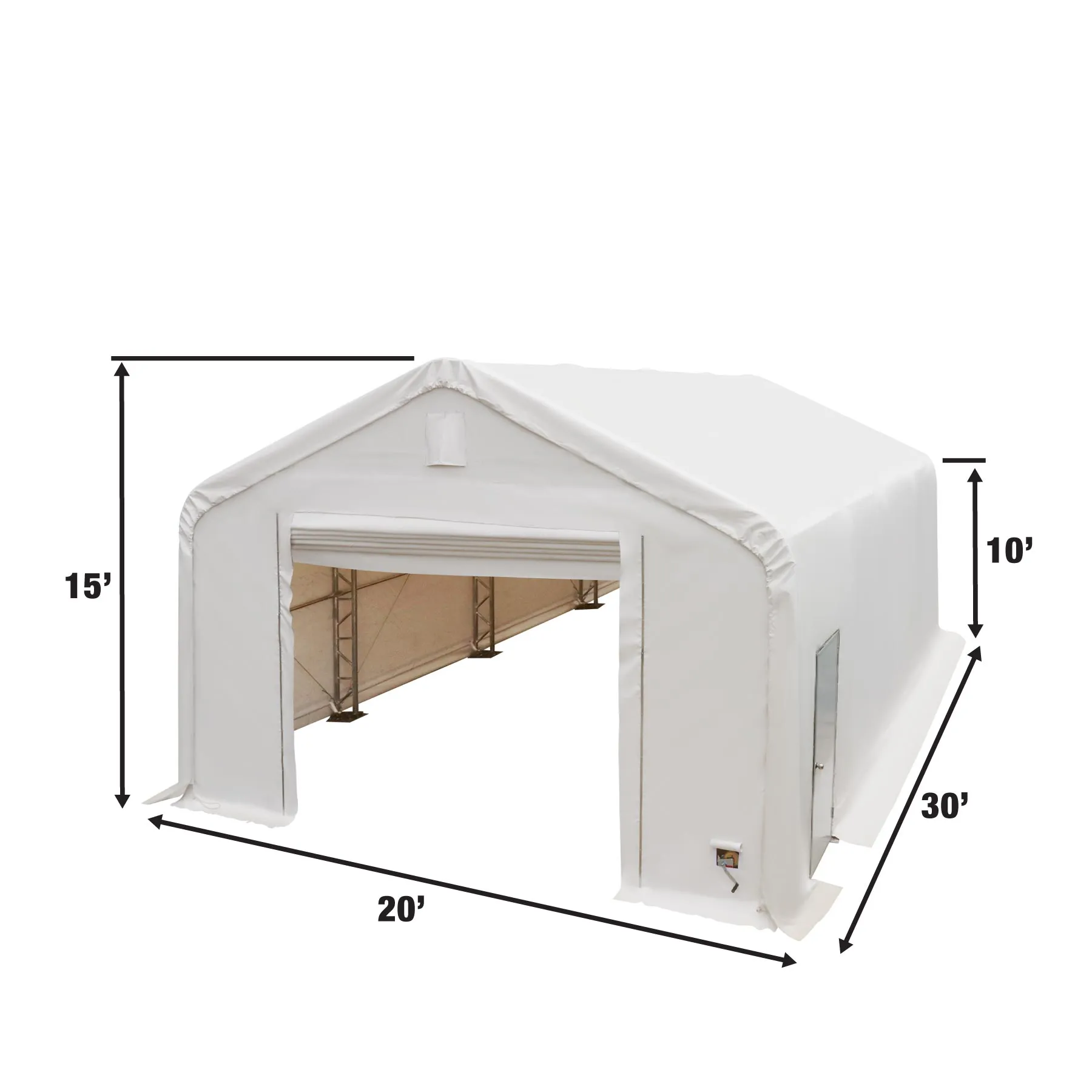 TMG Industrial Pro Series 20' x 30' Dual Truss Storage Shelter with Heavy Duty 17oz PVC Cover, TMG-DT2031-PRO (Previously DT2030-PRO)