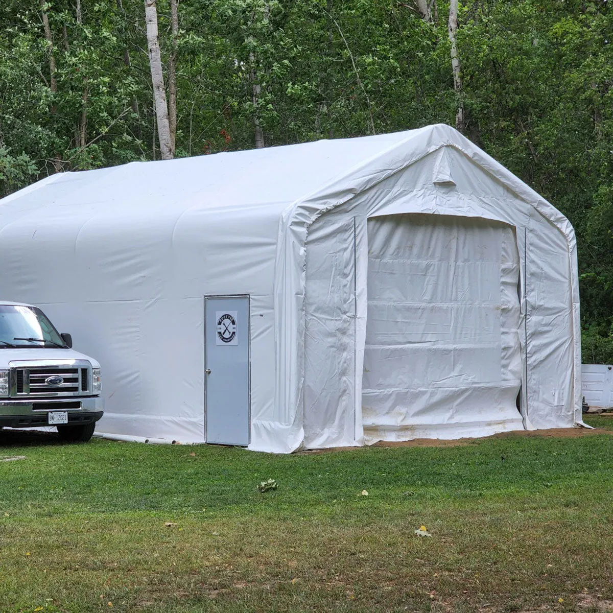 TMG Industrial Pro Series 20' x 30' Dual Truss Storage Shelter with Heavy Duty 17oz PVC Cover, TMG-DT2031-PRO (Previously DT2030-PRO)