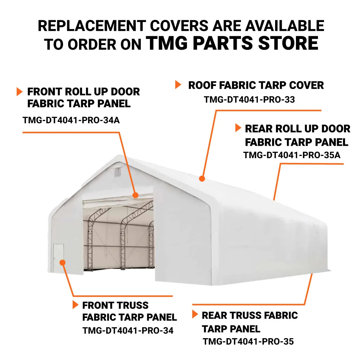 TMG Industrial Pro Series 40' x 40' Dual Truss Storage Shelter with Heavy Duty 21 oz PVC Cover & Drive Through Doors, TMG-DT4041-PRO (Previously TMG-DT4040-PRO)