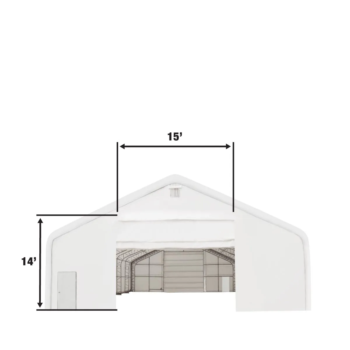 TMG Industrial Pro Series 40' x 40' Dual Truss Storage Shelter with Heavy Duty 21 oz PVC Cover & Drive Through Doors, TMG-DT4041-PRO (Previously TMG-DT4040-PRO)